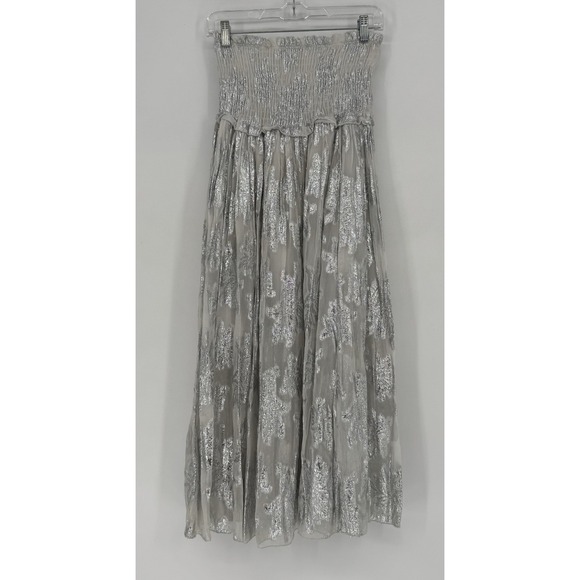 Muche et Muchette Size One Size WHITE AND SILVER Women's Metallic Skirt/Dress - Picture 1 of 11
